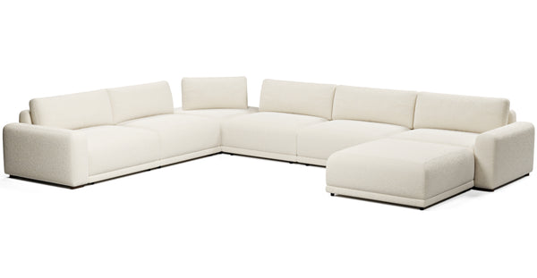 Carle 339 x 444 Köşe Çift Kollu ve Puf - Doğal Doku
