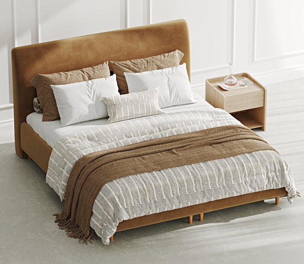 Klem Slim Çift Kişilik Bazalı Karyola 180x200 - Kadife