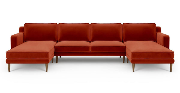 Klem Slim 348 x 171 Köşe Ahşap Ayak - Kadife
