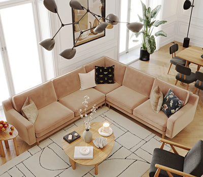 Klem Slim 283 x 257 Köşe Ahşap Ayak - Kadife