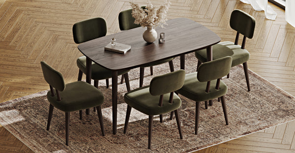 Lyno 77x140 Cm Sabit Yemek Masası Takımı (6 Roa Sandalye) - Performans Keten