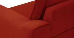 Klem Deniz Köpüğü Üçlü Kiremit Loveseat ve Puf Koltuk Takımı - Bukle & Kadife