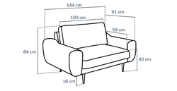 Klem Deniz Köpüğü Üçlü Kiremit Loveseat ve Puf Koltuk Takımı - Bukle & Kadife