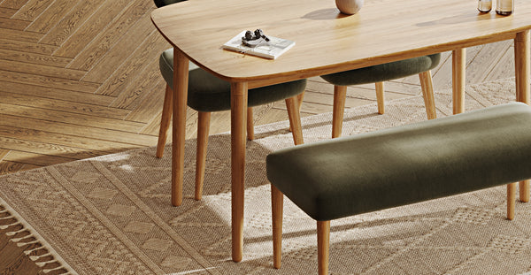 Lyno 77x140 Cm Sabit Yemek Masası Takımı (Roa Bench & 2 Roa Sandalye) - Performans Keten