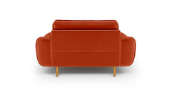 Klem Deniz Köpüğü Üçlü Kiremit Loveseat ve Puf Koltuk Takımı - Bukle & Kadife