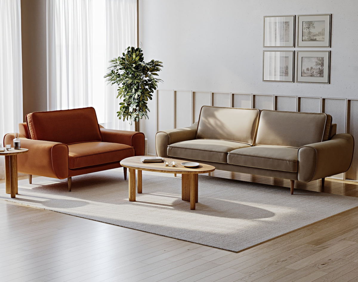 Klem Üçlü ve Loveseat Koltuk Takımı - Performans Kadife